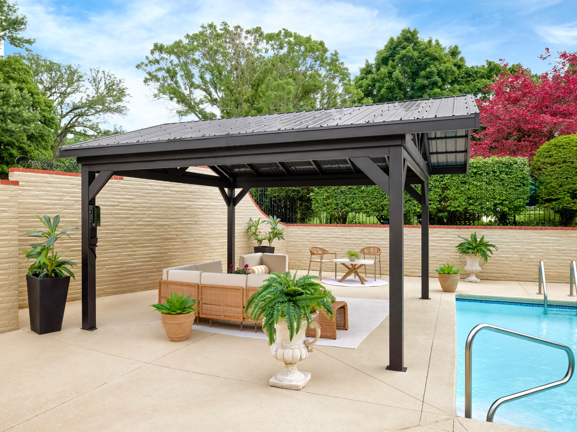 Lancaster | 16x14 Steel Gazebo with Gable Roof - Image 3