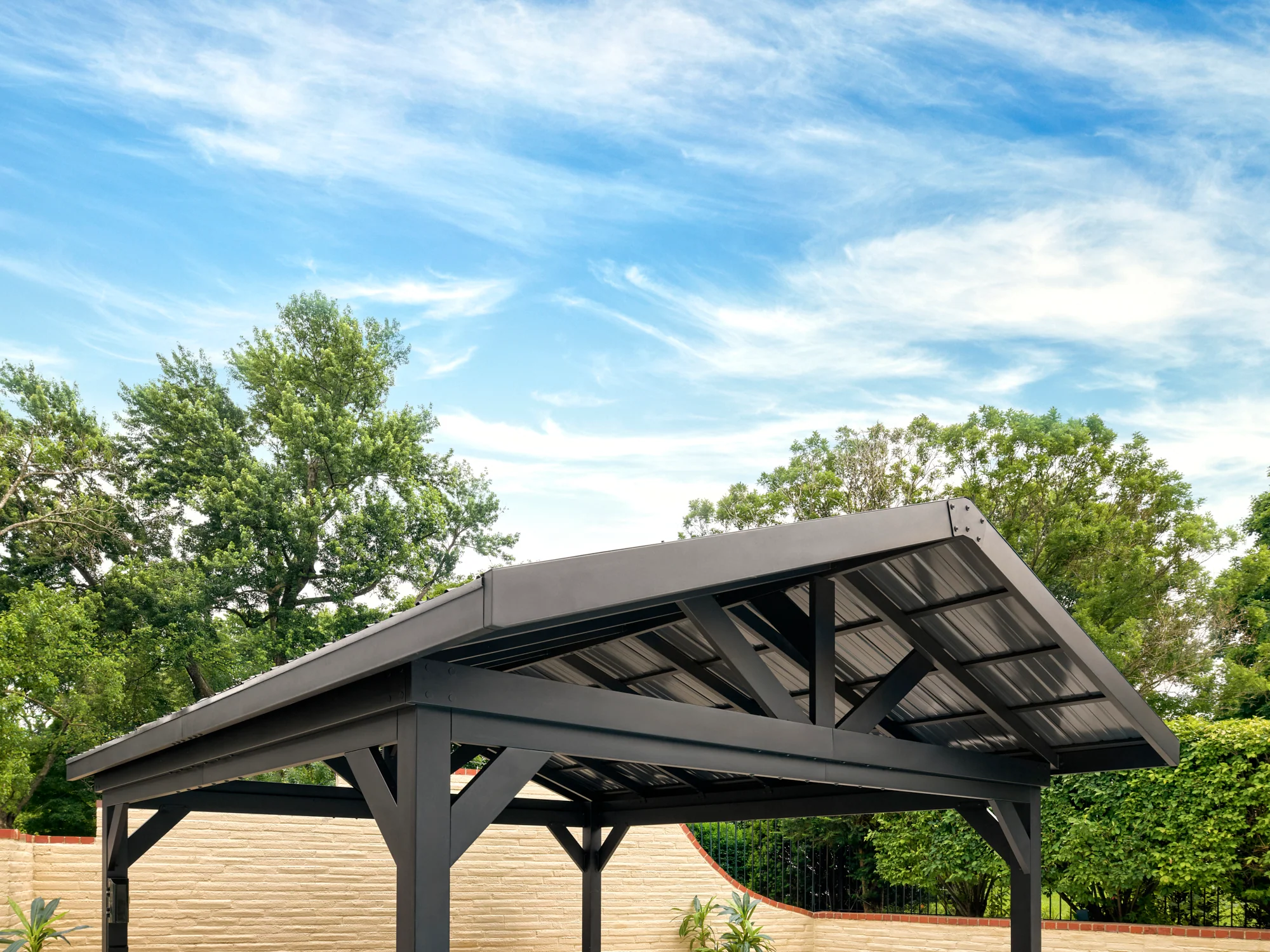Lancaster | 16x14 Steel Gazebo with Gable Roof - Image 4
