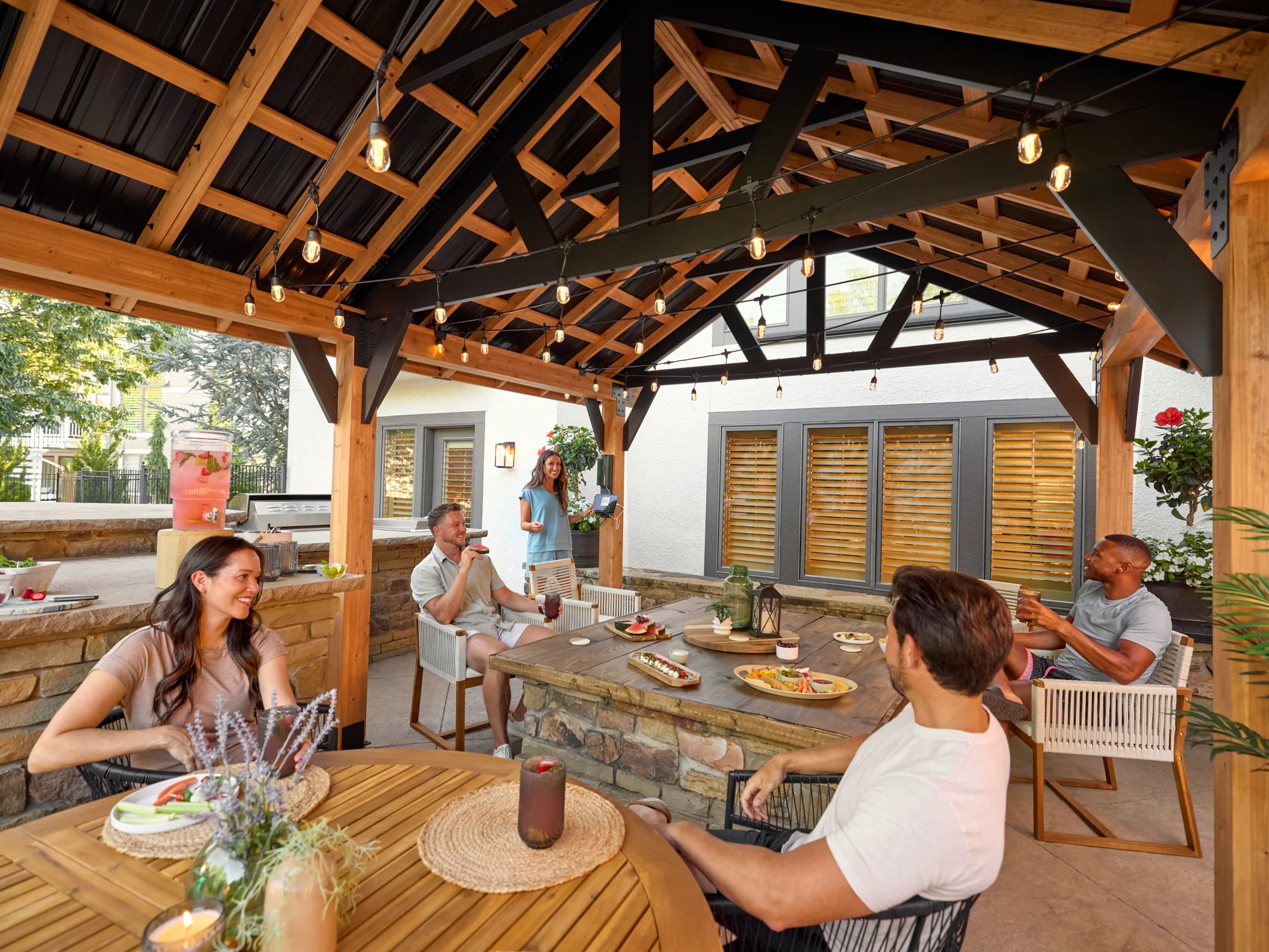 Lodge | 19x14 Cedar and Steel Gazebo with Steel Roof - Image 12