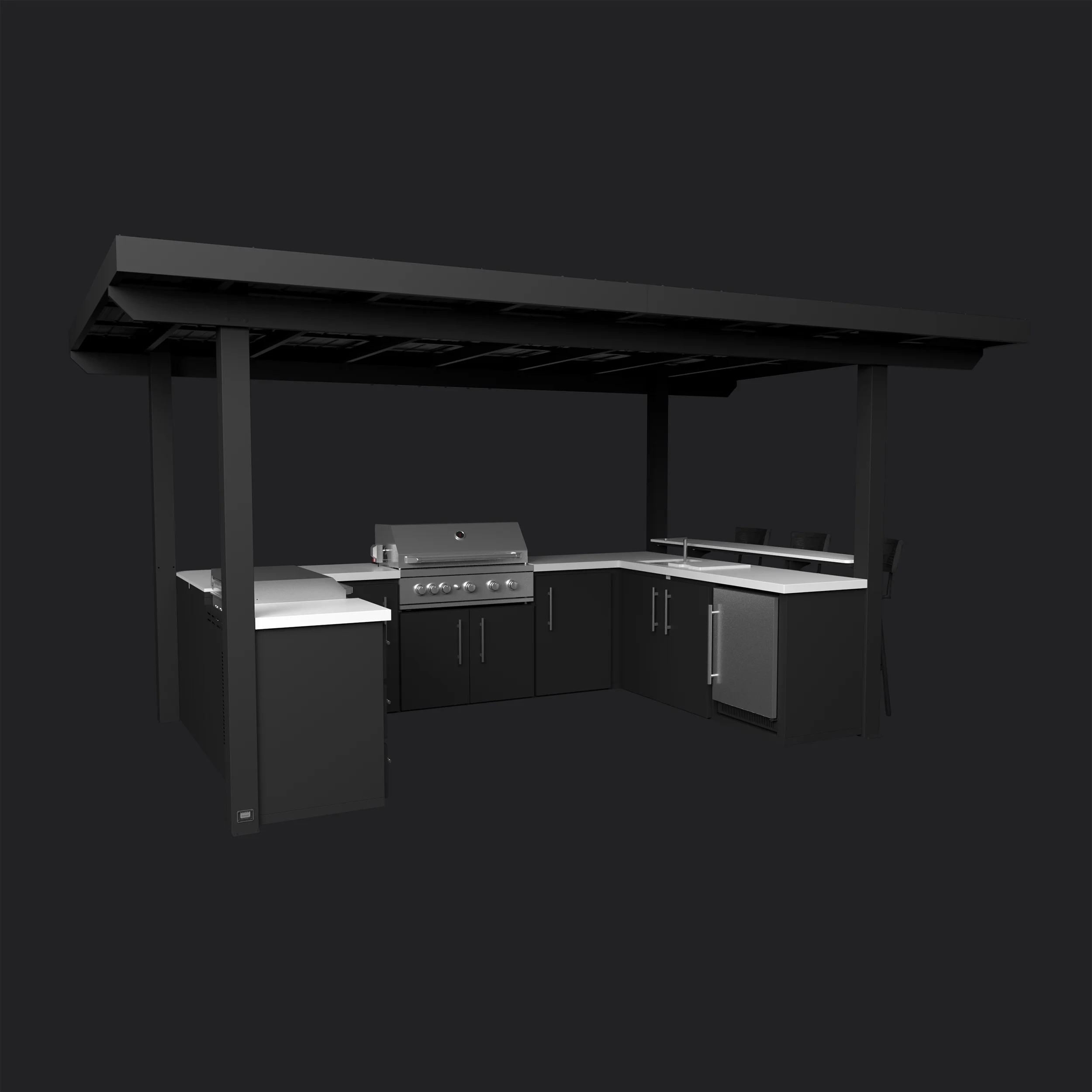 Edgemont Bay | U-Shape Outdoor Kitchen with Bar Seating, Grill & Griddle - Image 20