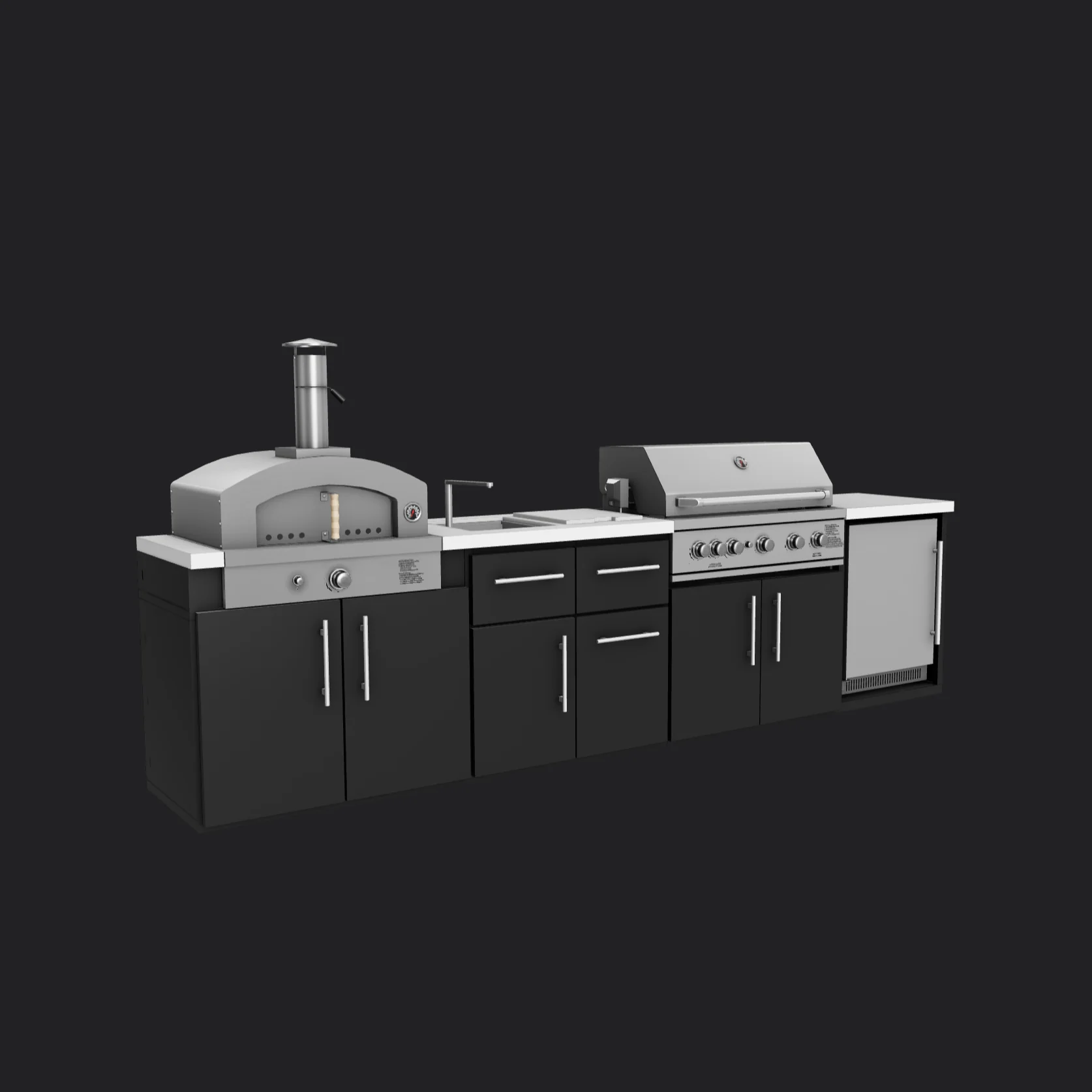 Emory | 12-Foot Outdoor Kitchen Island with Built-In Grill & Pizza Oven - Image 24