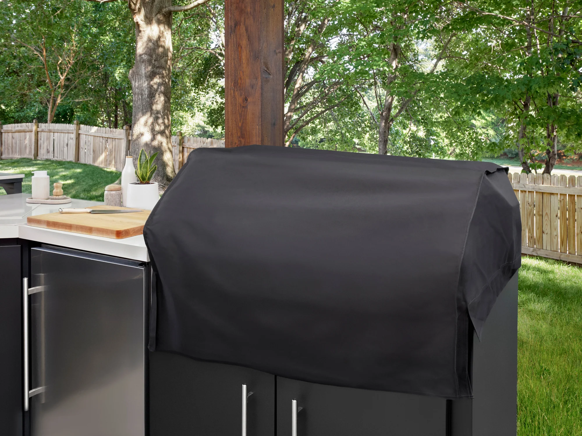 Emory | Corner Outdoor Kitchen Island with Built-In Grill & Griddle - Image 14
