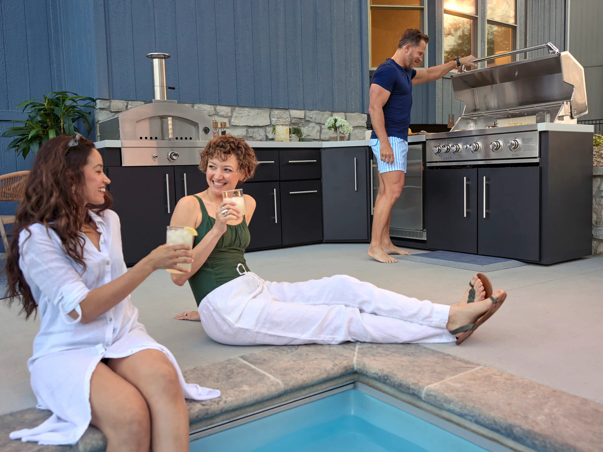 Emory | Corner Outdoor Kitchen Island with Built-In Grill & Griddle - Image 19