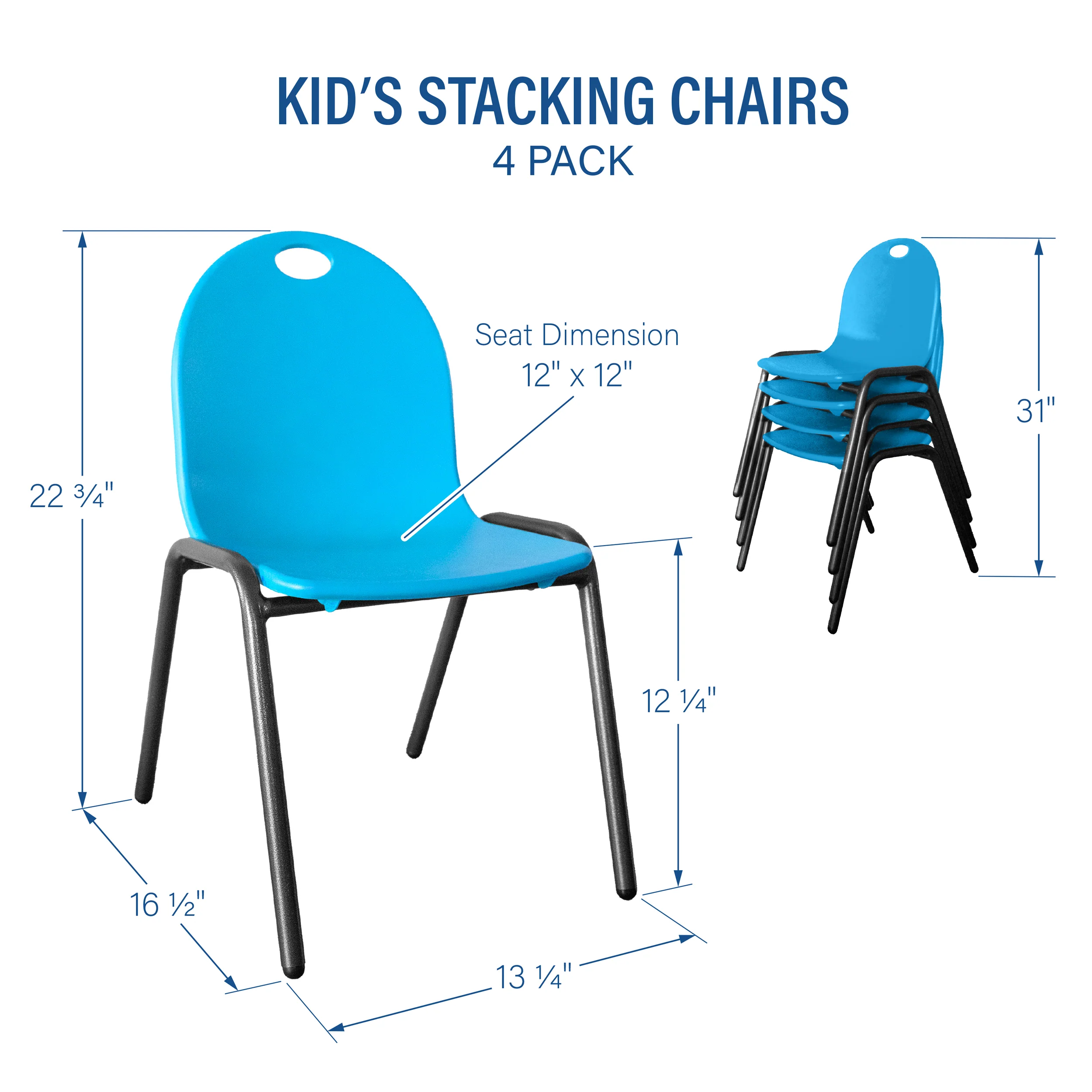 Kid's Stacking Chairs-4 Pack - Image 15