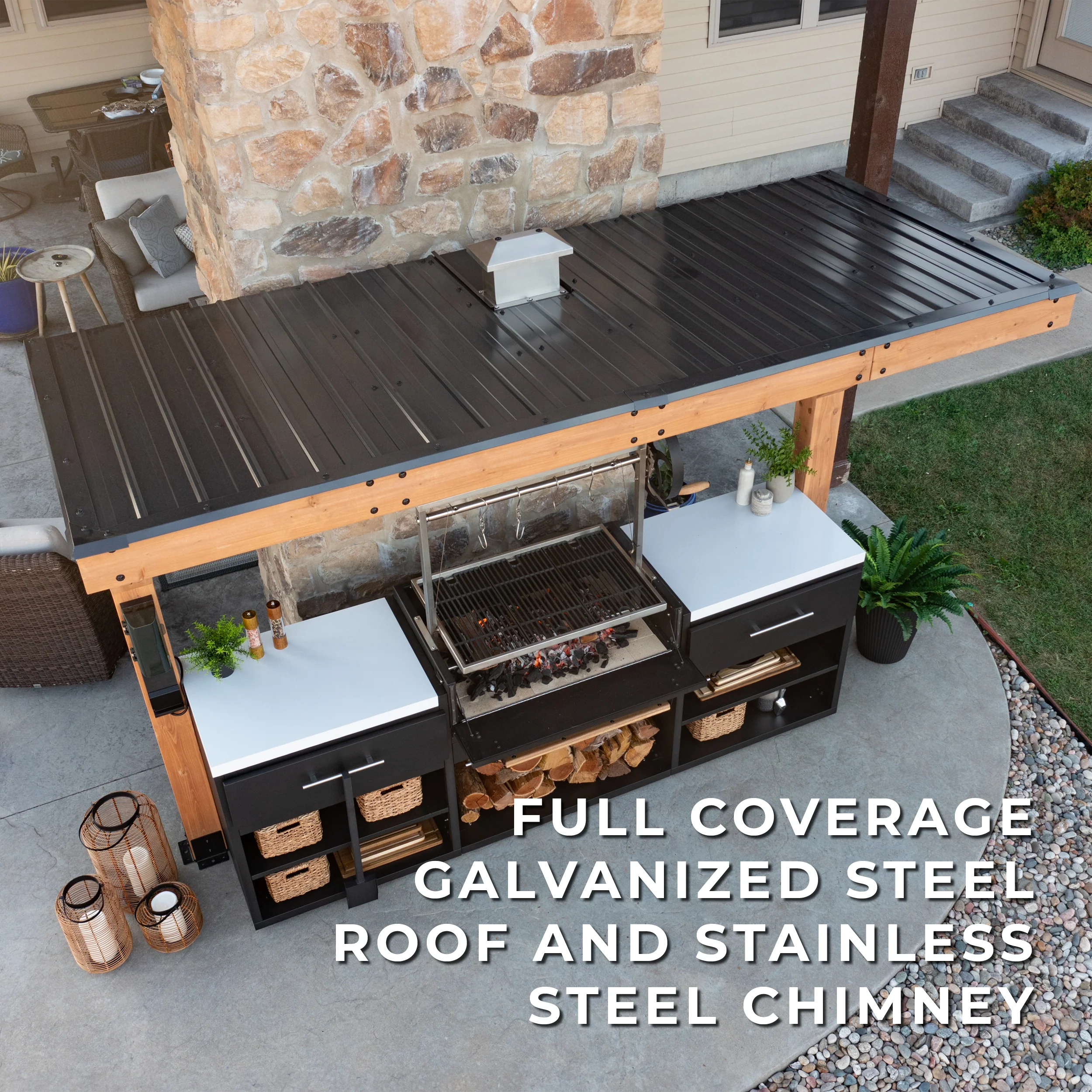 Timber Rock Outdoor Argentine Grill Cook Station - Image 13